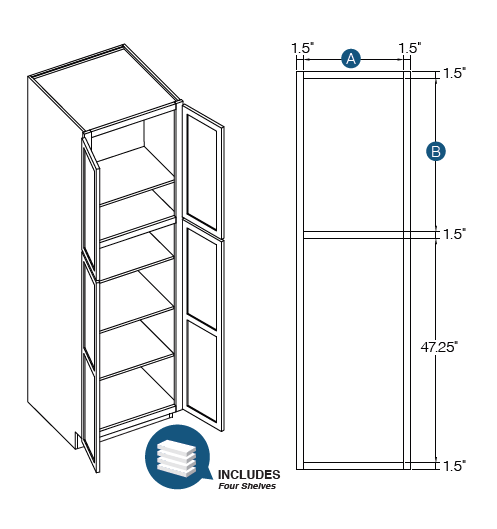 KCD Shaker Pantry Cabinets