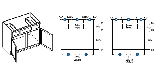 KCD Shaker Vanity Sink Base
