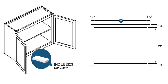KCD Alex Double Door Wall Cabinet