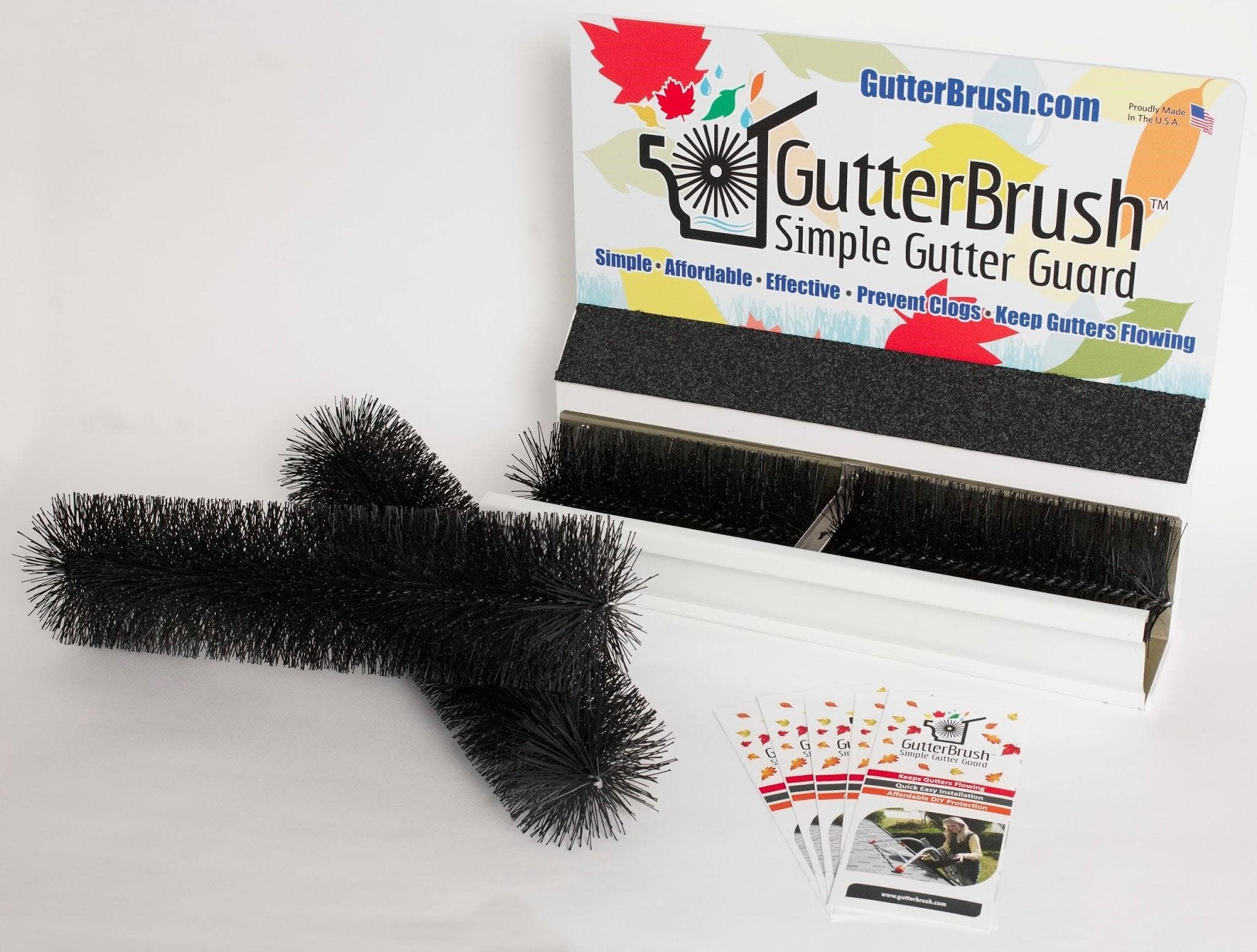 GutterBrush 4IN-24FT Gutter Guard, 3.25" Diameter, 24' Length