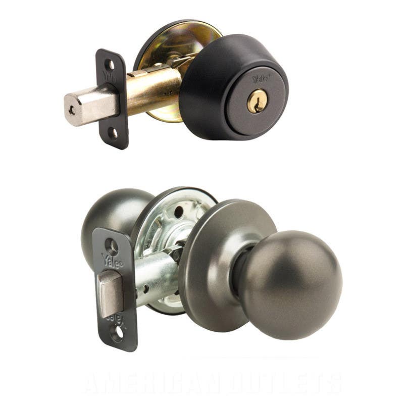 ACCENTRA (formerly Yale) 827-C Heritage Collection Grade 3 Cirrus Entry Knob w/ Single Cylinder Deadbolt Combo Set