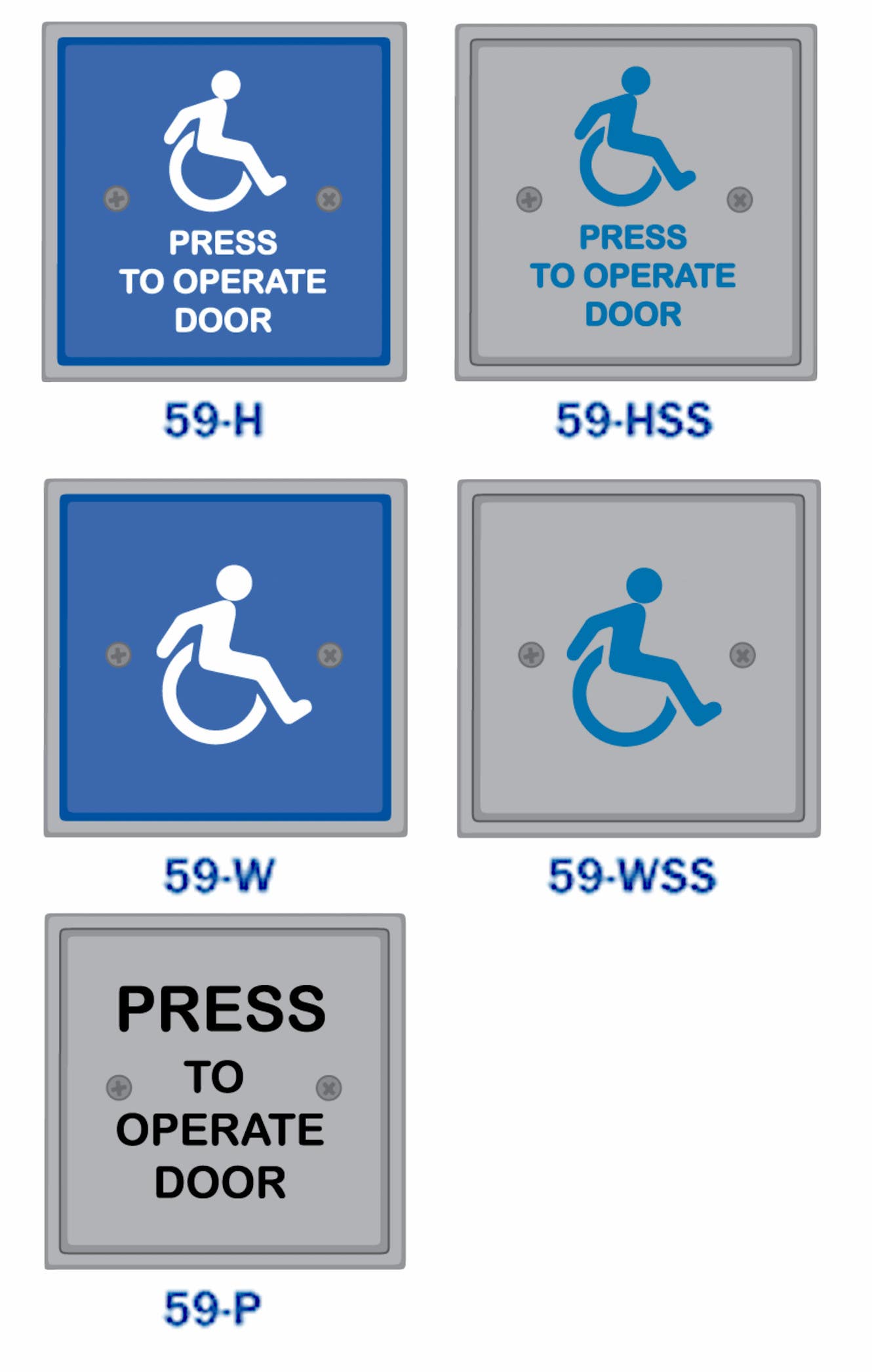 MS Sedco 59 Series 4 1/2" Square Push Plate Switch
