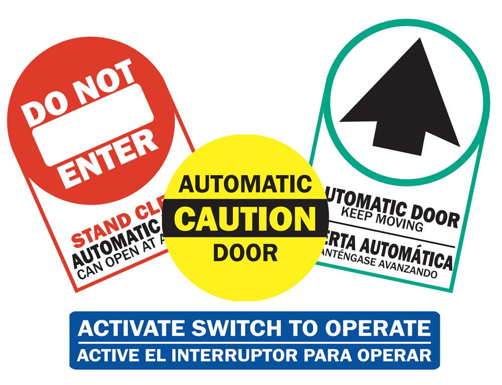 MS Sedco MSS-1 Door Safety Decal, "ACTIVATE SWITCH TO OPERATE", Blue & White