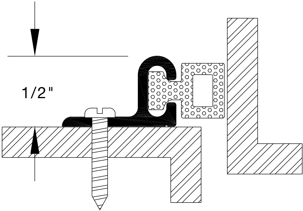 Reese 49 Weatherstrips, Perimeter Seals, 1-3/16" x 1/2"