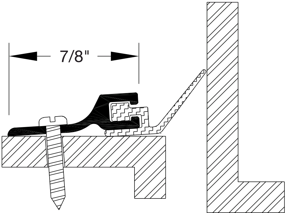 Reese DS63 Weatherstrips, Perimeter Seals, 1-1/4" x 5/16"