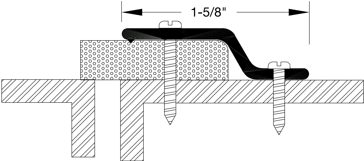 Reese 93 Weatherstrips, Astragal, 1-7/8" x 3/8"