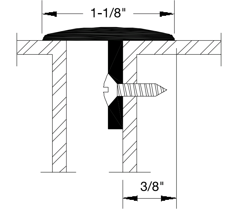 Reese 184 Weatherstrips, Astragal, 1-1/8" x 0"