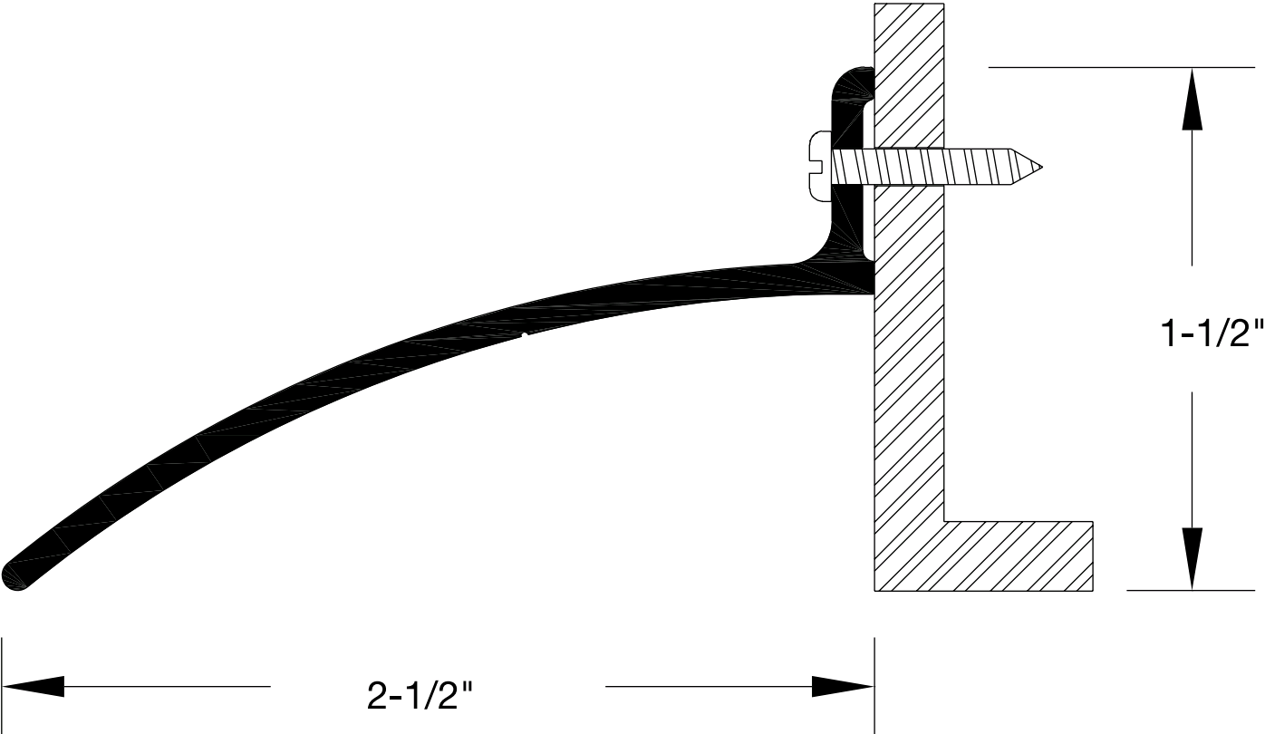 Reese R201 Door Bottoms, Rain Drip, 2-1/2" x 1-1/2"