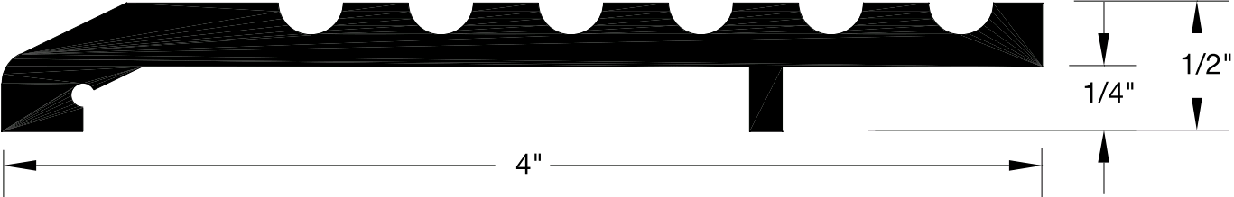 Reese S239 Thresholds, Half Saddle, 4" x 1/2"
