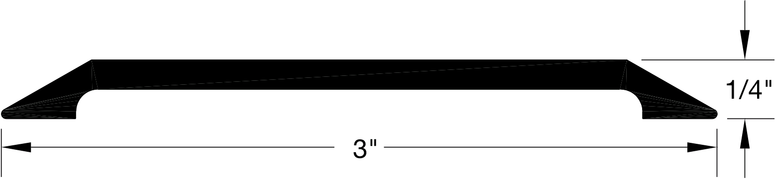 Reese S263 Thresholds, Saddle, 3" x 1/4"