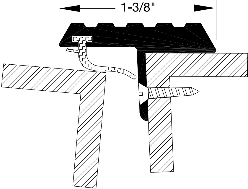 Reese 276 Weatherstrips, Astragal, 1-3/8" x 0"