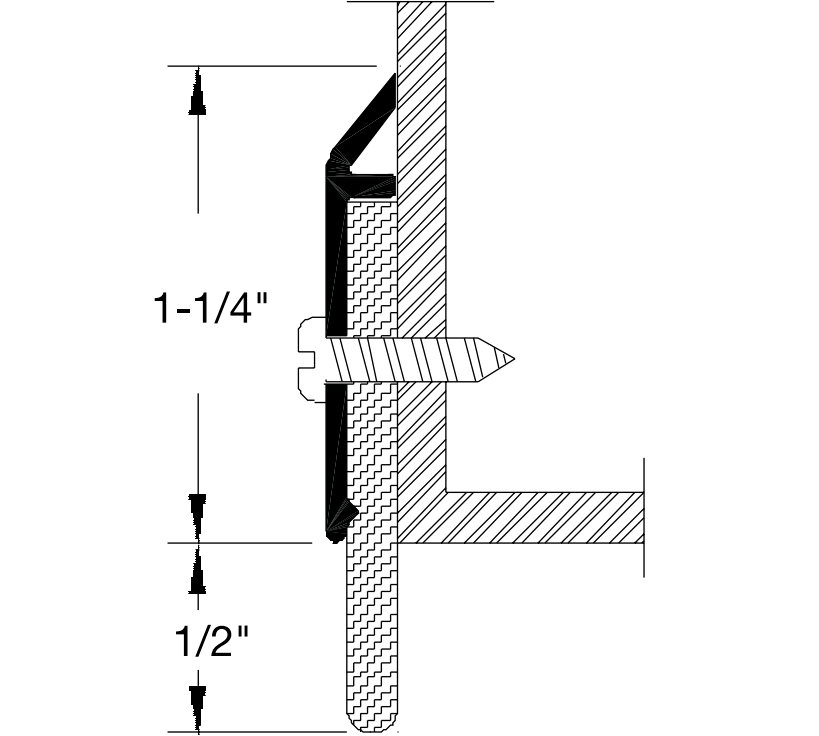 Reese 323 Door Bottoms, Door Sweep, 3/16" x 1-3/4"