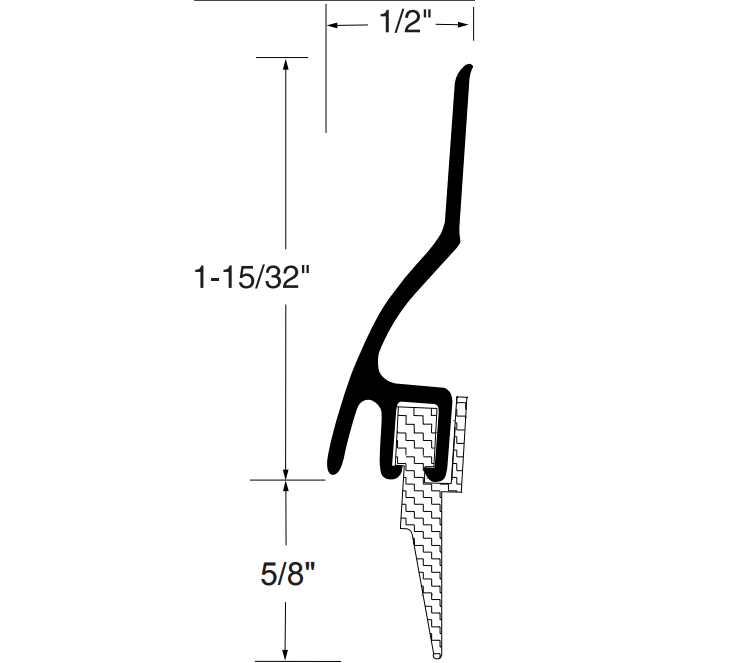 Reese 353 Door Bottoms, Door Sweep, Rain Drip, 1/2" x 2"