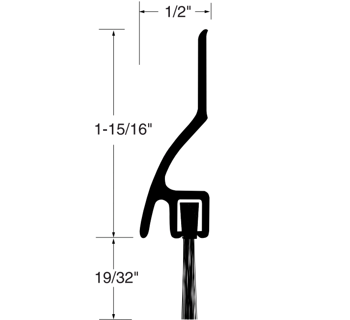 Reese 354 Door Bottoms, Door Sweep, Rain Drip, 1/2" x 2-3/32"