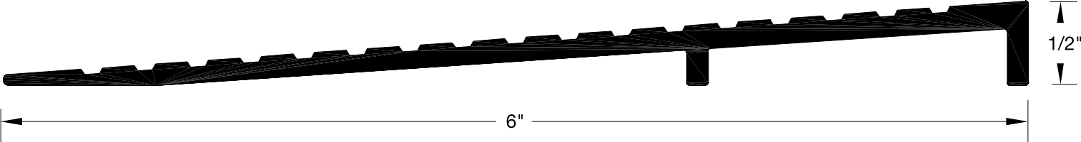 Reese S411 Thresholds, Ramp / Transition, 6" x 1/2"