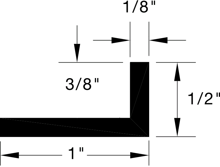 Reese 548 Thresholds, Ramp / Transition, 1" x 1/2"