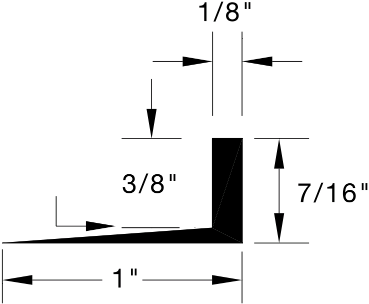 Reese 551 Thresholds, Ramp / Transition, 1" x 7/16"