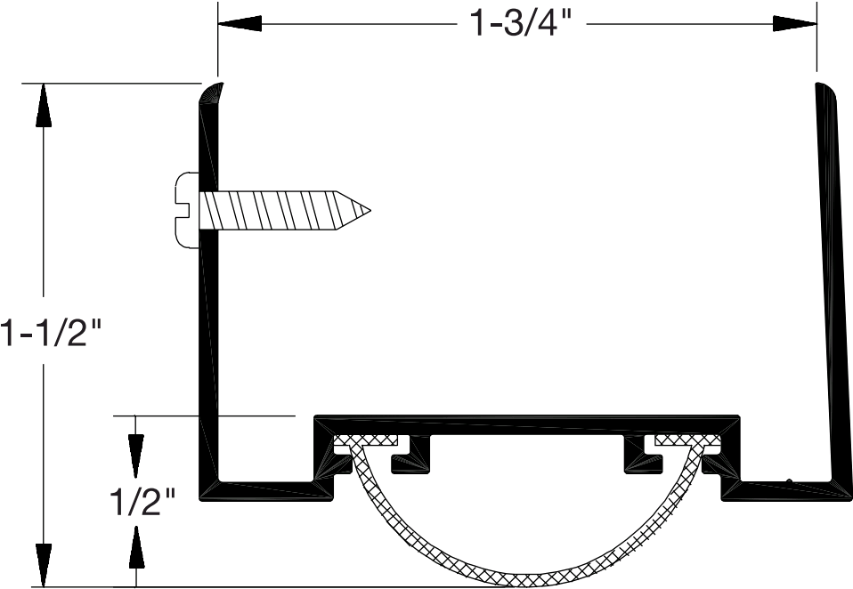 Reese DB596 Door Bottoms, Door Shoe / Extender, 1-3/4" x 1/2"