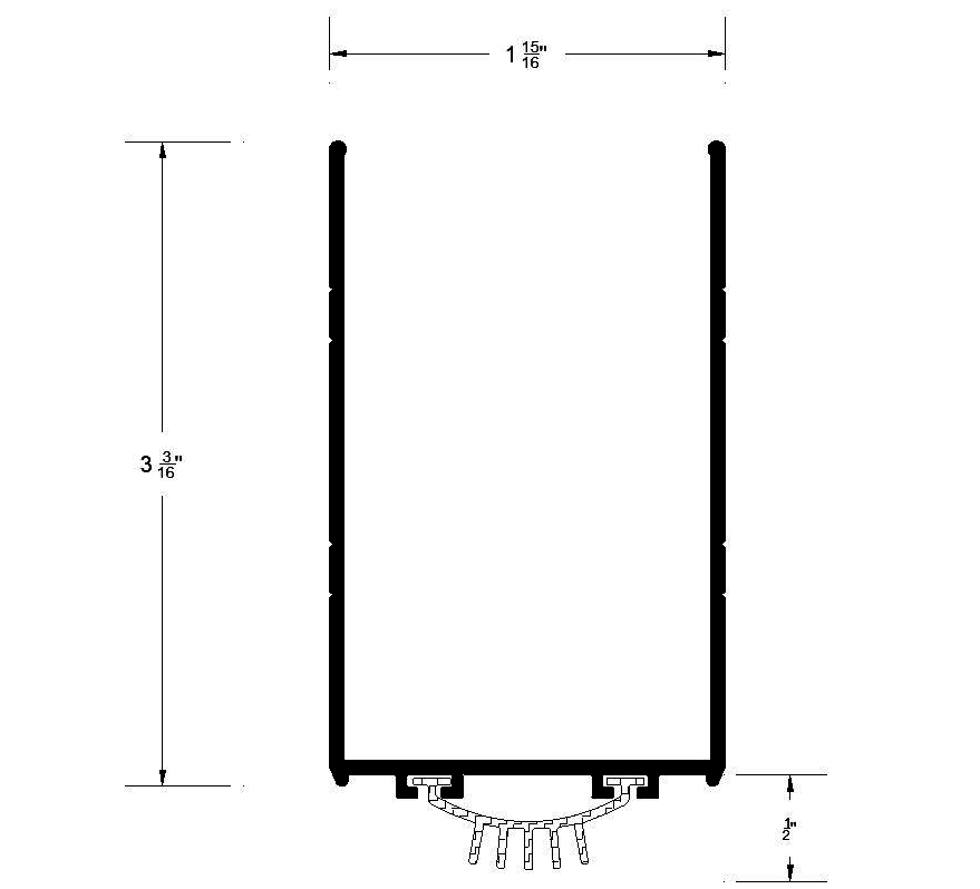 Reese DB600 Door Bottoms, Door Shoe / Extender, 1-15/16" x 3-11/16"