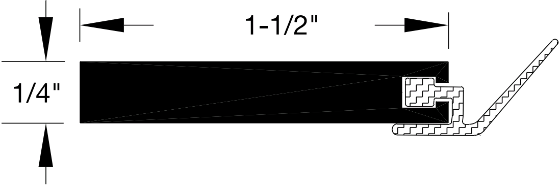 Reese 758 Weatherstrips, Hardware Compatible, 1-3/4" x 1/4"