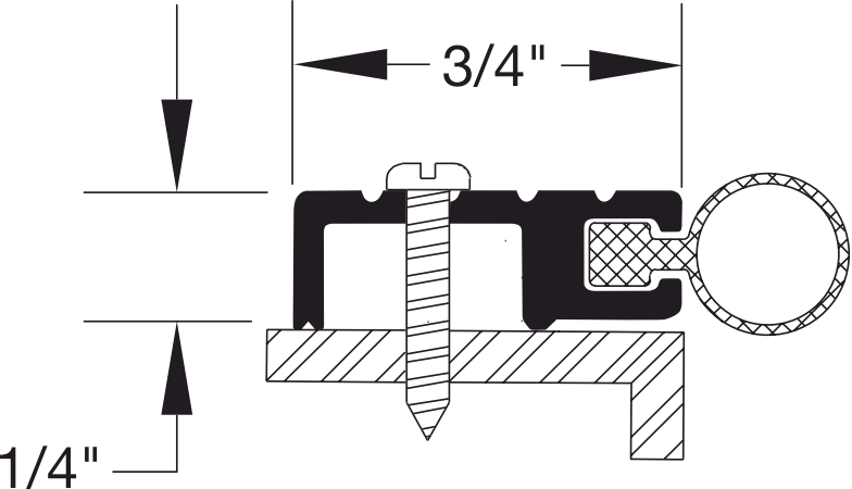 Reese 788 Weatherstrips, Perimeter Seals, 13/16" x 1/4"