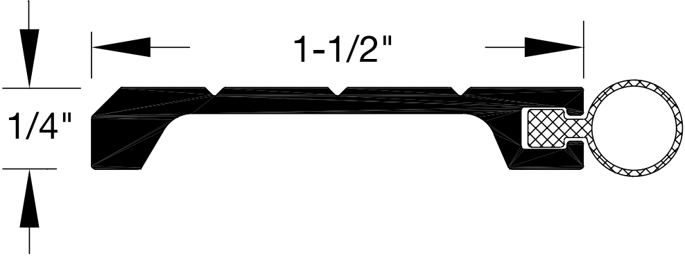 Reese 875 Weatherstrips, Hardware Compatible, 1-3/4" x 1/4"