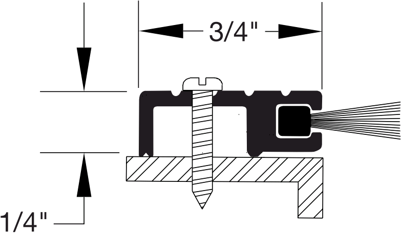 Reese 884 Weatherstrips, Perimeter Seals, 5/8" x 1/4"