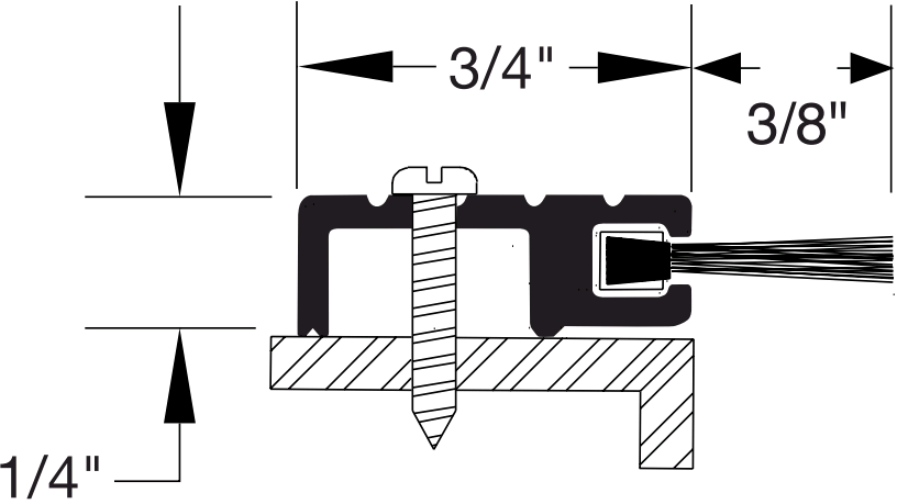 Reese 918 Weatherstrips, Perimeter Seals, 1-1/8" x 1/4"