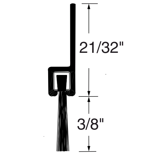 Reese 959 Weatherstrips, Perimeter Seals, 3/16" x 1-1/16"
