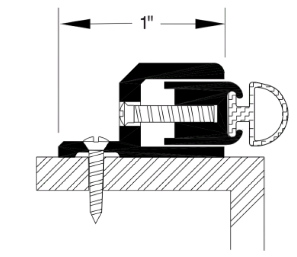 Reese 95D X 95 Weatherstrips, Meeting Stile Astragal, 1-3/8" x 9/16"