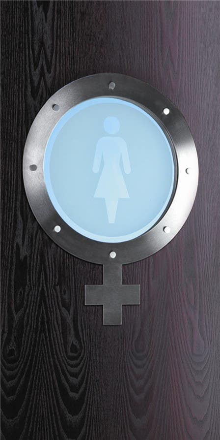 Philip Watts SS SYM M / F Double Glazed Fire Tested Circular Porthole Kit with Gender Symbol