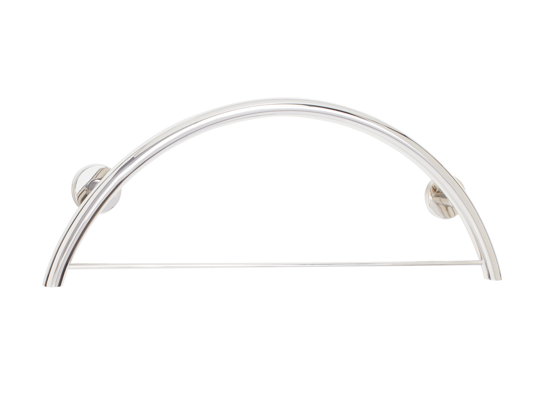 Seachrome GW-3230-QCR Half Moon Bay Curved Grab Bar w/ Towel Grab Bar, 30" x 11-5/8" Size