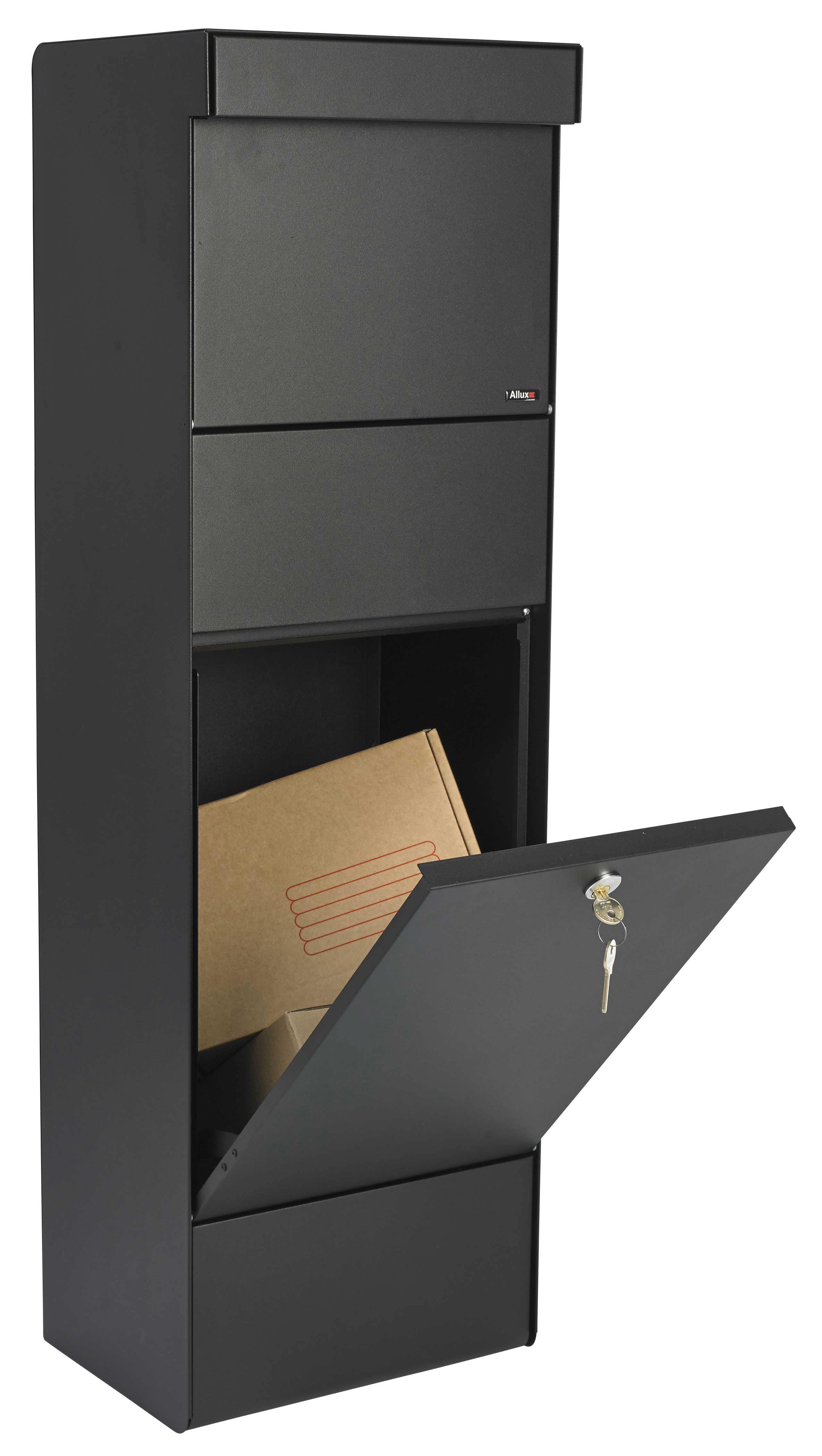 QualArc ALX-GRP-BK Allux Grandform Mail / Parcel Box in Black Color