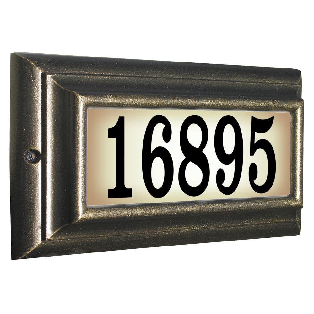 QualArc LTS-1300 Edgewood Standard Cast Aluminum Frame Lighted Address Plaque