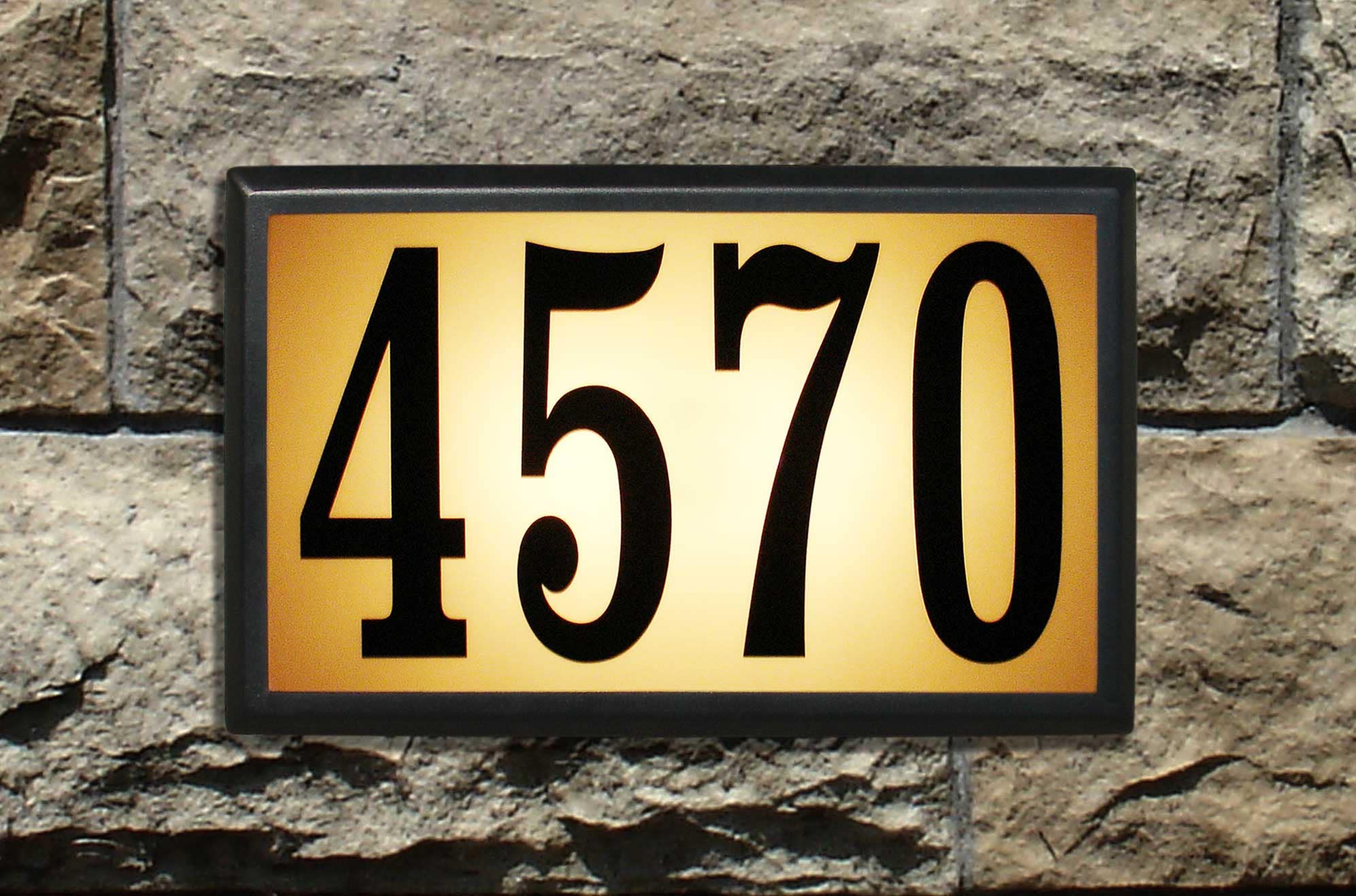 QualArc LT6B-1310 Bayside Estate Aluminum Lighted Address Plaque (Includes up to five 6" Black Vinyl Numbers)