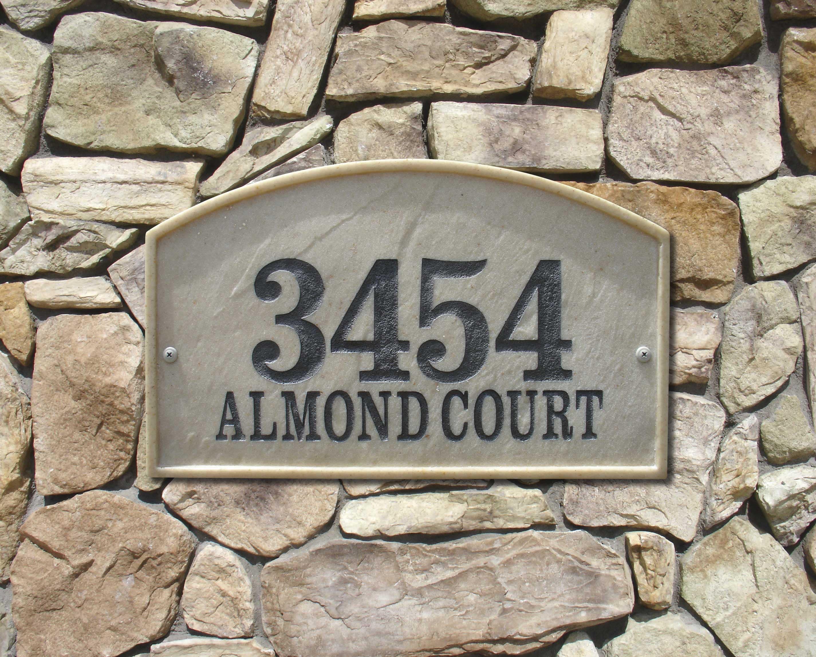 QualArc RIV-4602 Riviera Arch Crushed Stone Address Plaque