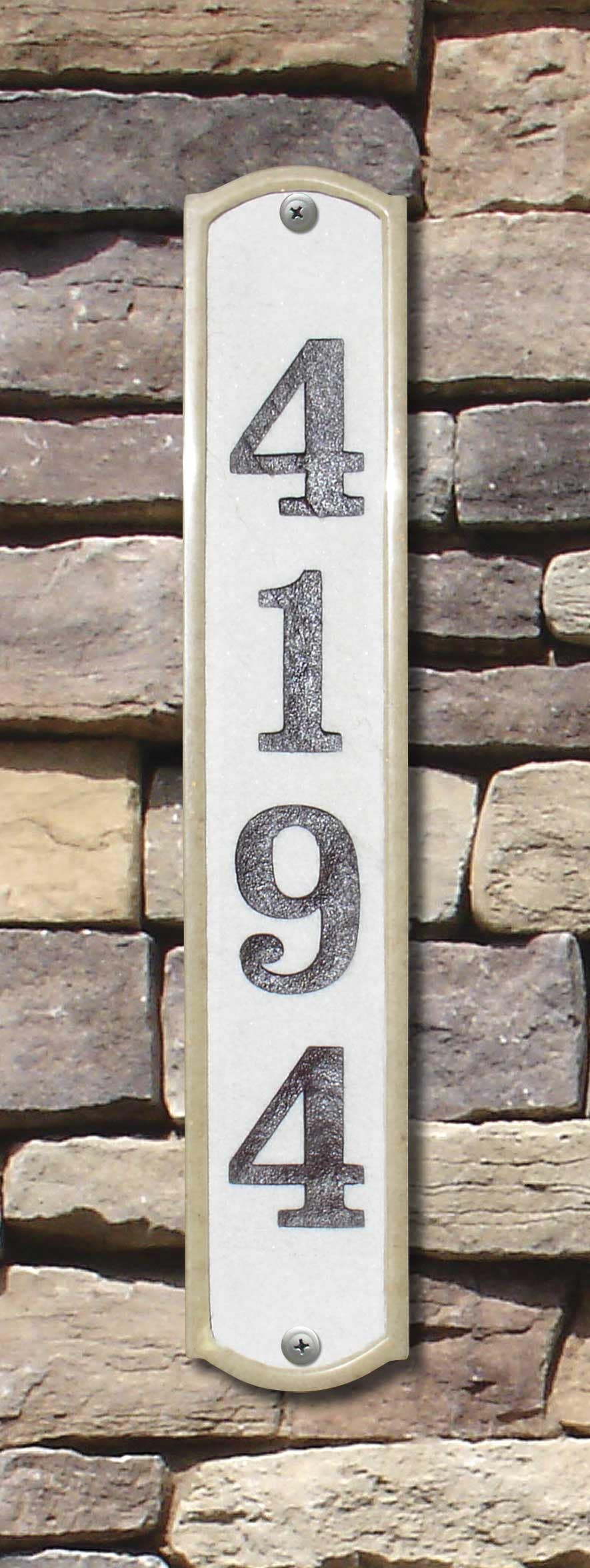 QualArc KNO-4619 Knoll Brook Vertical Crushed Stone Address Plaque