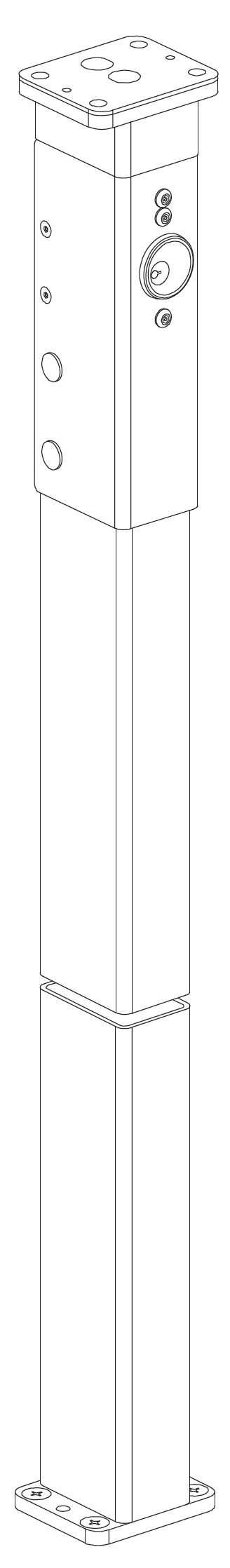 Von Duprin 5754 Aluminum Removable Mullion, Prepped for 1408 Double Strike