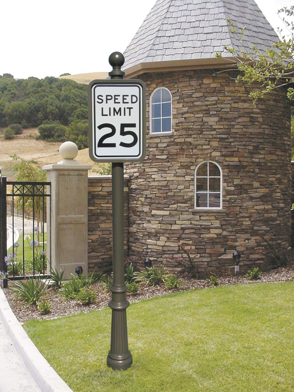 QualArc LSGN Lewiston Street Sign Pole, Base and Finial