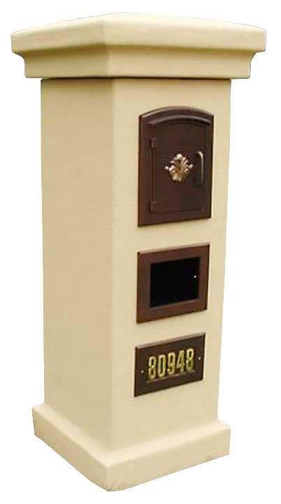 QualArc MAN-STUCOL Manchester NON-LOCKING Stucco Column Mailbox