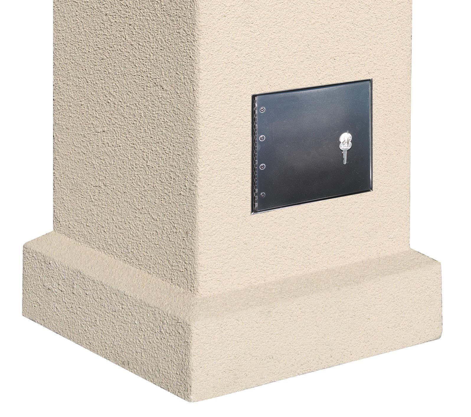 QualArc MAN-S-STUCOL Manchester SECURITY LOCKING Stucco Column Mailbox