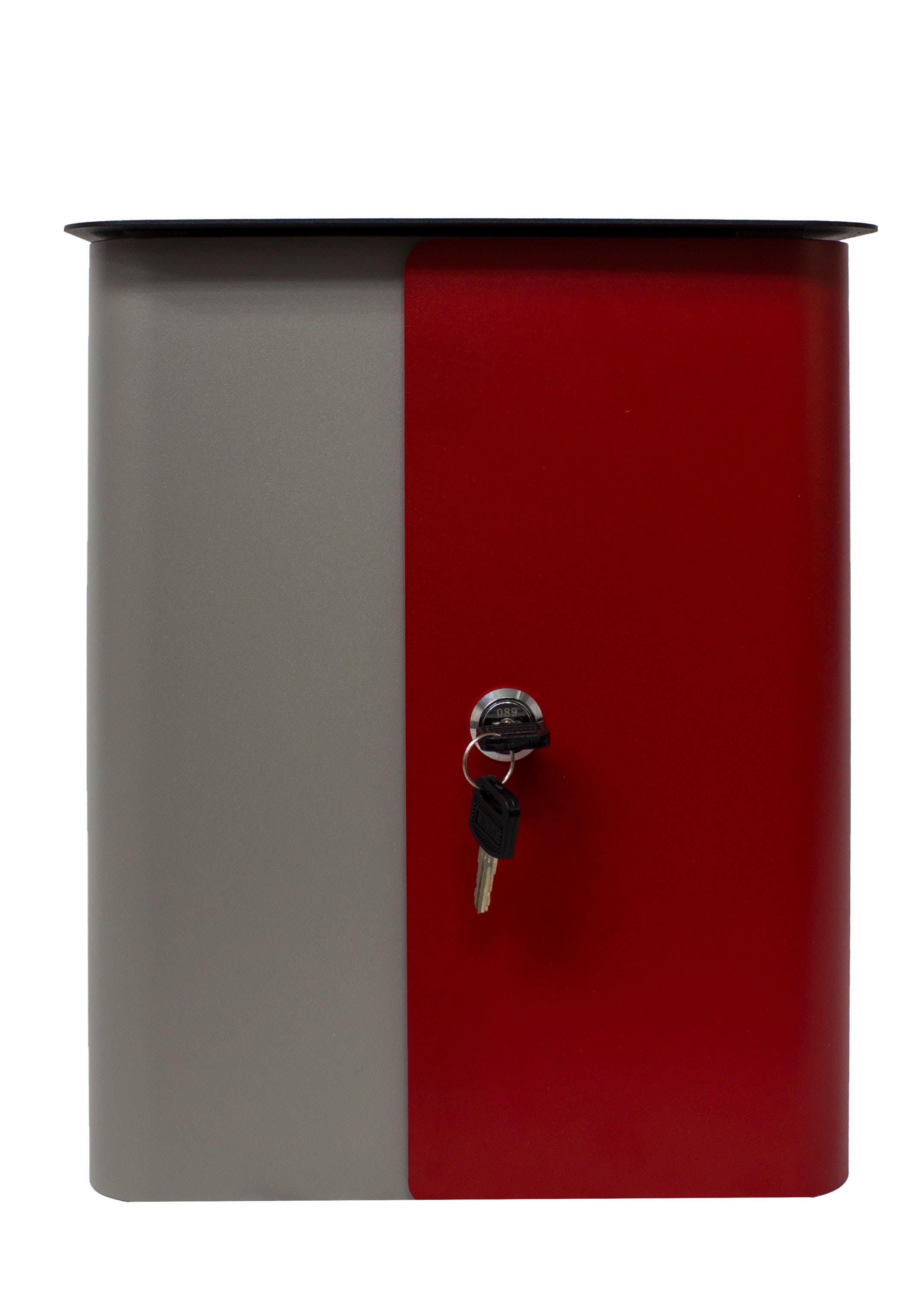 QualArc WF-1515 Winfield Vista Locking Mailbox, Gray / Red with Black Metal Lid