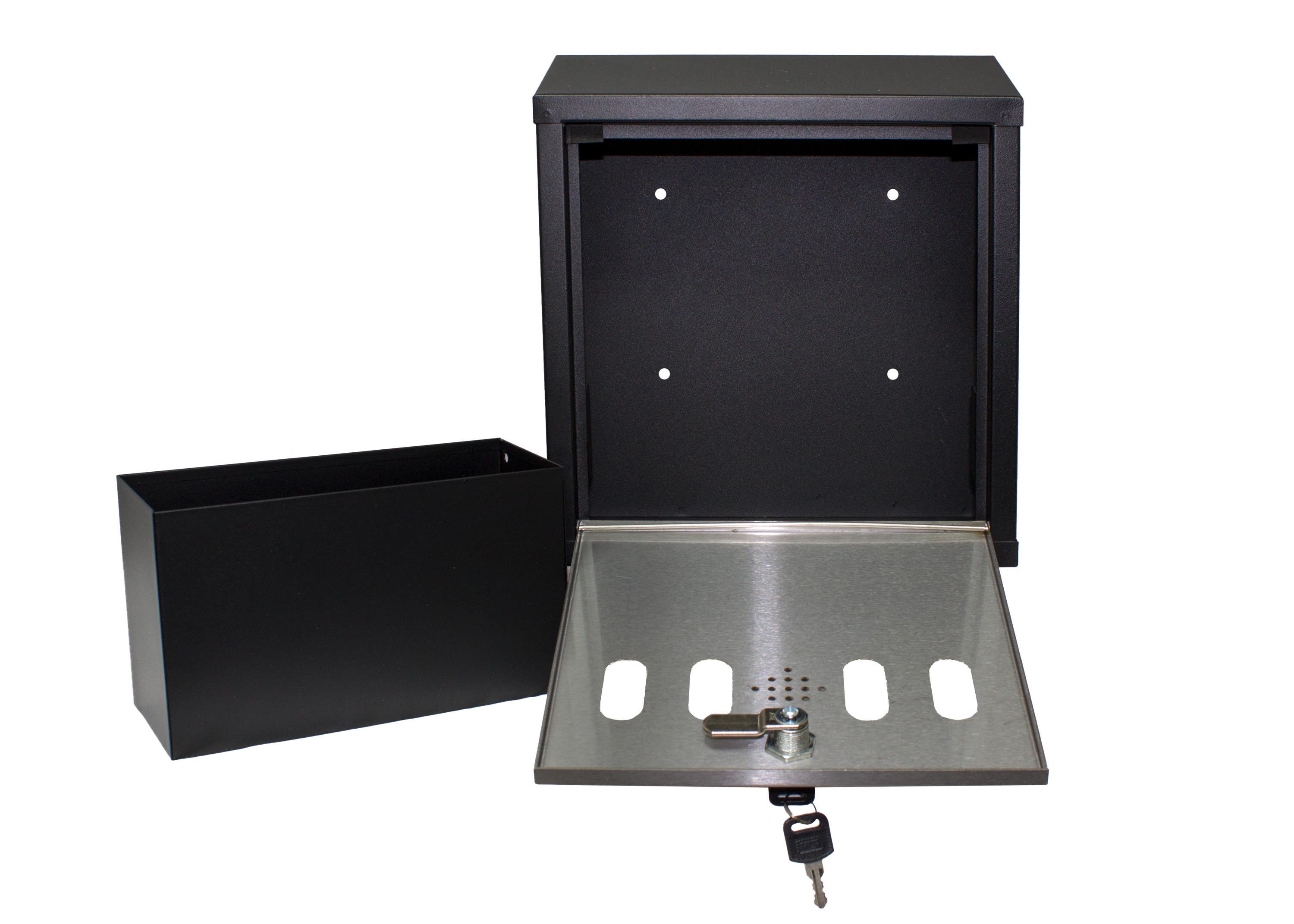 QualArc WF-8022 Winfield Hayward Wall Mount Cigarette Ash Receptical, Black w/Stainless