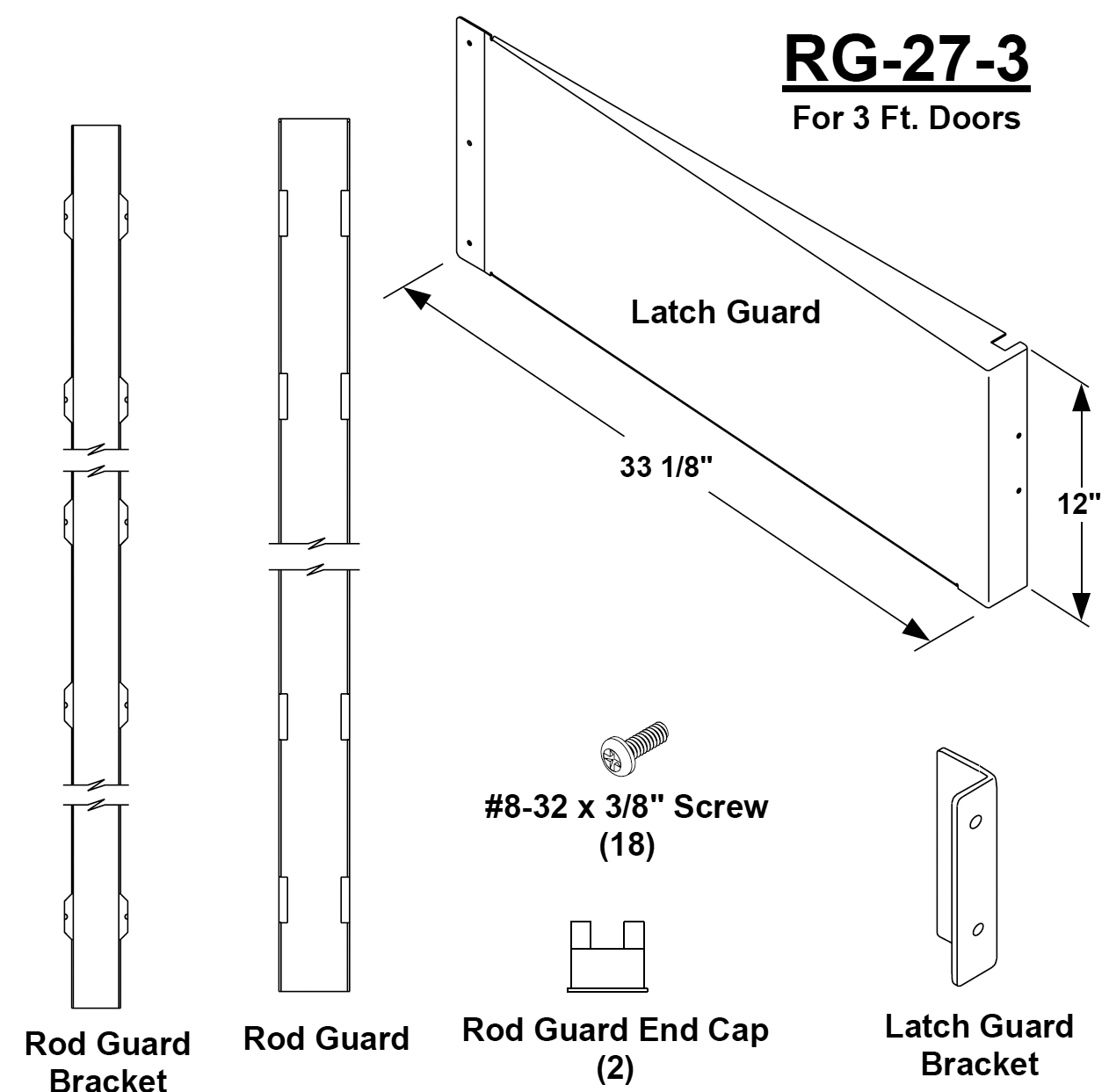 Von Duprin RG-27 Rod & Latch Guard, Stainless Steel