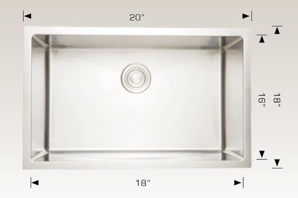 American Imaginations AI-27410/ AI-27411 20-in. W CSA Approved Chrome Kitchen Sink With Stainless Steel Finish And 18 Gauge