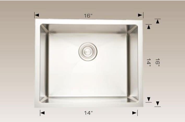 American Imaginations AI-27521/ AI-27522 16-in. W CSA Approved Chrome Kitchen Sink With Stainless Steel Finish And 18 Gauge