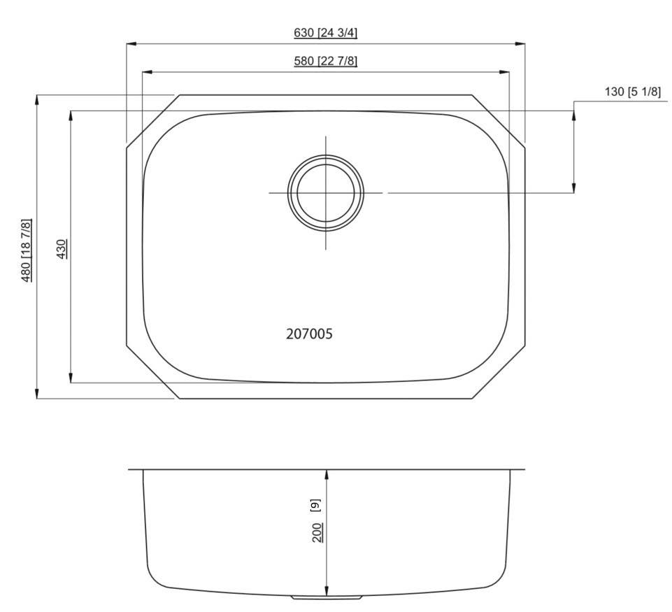 American Imaginations AI-27567/ AI-27568 24.75-in. W CSA Approved Chrome Kitchen Sink With Stainless Steel Finish And 18 Gauge