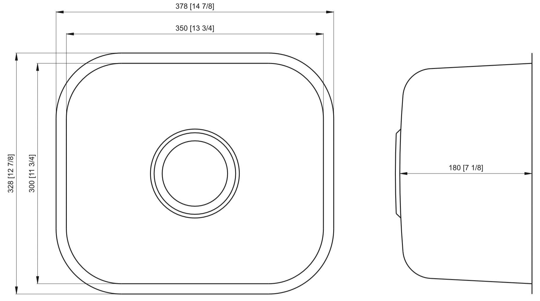 American Imaginations AI-27614/ AI-27615 15-in. W CSA Approved Chrome Kitchen Sink With Stainless Steel Finish And 18 Gauge