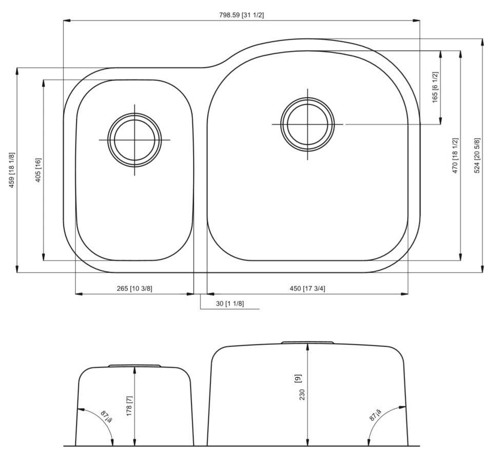 American Imaginations AI-27616/ AI-27617 31.5-in. W CSA Approved Chrome Kitchen Sink With Stainless Steel Finish And 18 Gauge