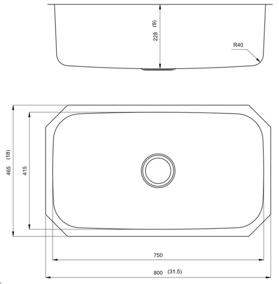 American Imaginations AI-27650/ AI-27651 31.5-in. W CSA Approved Chrome Kitchen Sink With Stainless Steel Finish And 18 Gauge